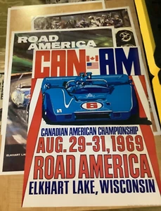 FOUR Vintage CAM AM RACE AMERICA 1950's /60's reprint 24x18 posters - Picture 1 of 5