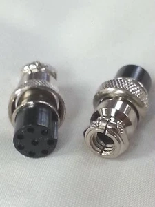 2er Pack - 8 Pin In-Line Mikrofon Mikrofon Buchse Buchse Mobiler Stecker CB Kabel - Bild 1 von 1