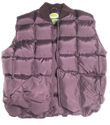 Cabelas Mujer Talla S Púrpura Plumón de Ganso Chaleco Abombado Cremallera Completa Chaqueta Suave Foto 1 de 4