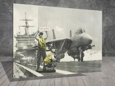 Banksy  APPLAUSE RAF  CANVAS STREET ART  POSTER PRINT  1045 - Image 1 of 4