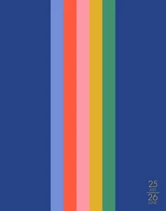 Preppy Stripe Academic Julio 2025 - Junio 2026 7.5" x 9.5" Folleto Planificador Mensual - Imagen 1 de 5