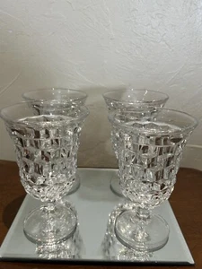 4 Vintage Fostoria American Low Water Goblet Footed Glasses 5.5”x3.4” 6 Ounces - Picture 1 of 11