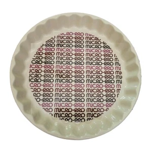 Enesco Micro-Pro 10" Stoneware Baking Dish Retro Typography Brown Vintage Japan - Picture 1 of 7