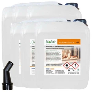 60L BioFair® Bioethanol 100% im 10-Liter-Kanister für Ethanol-Kamine (6x10L) - Bild 1 von 1