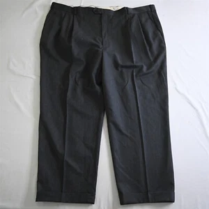 Joseph & Feiss 48x30 Gray Pleated Cuffed Wool Trouser Mens Dress Pants - Picture 1 of 9