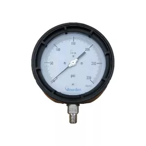 New Bourdon 0 To 300 PSI Air Pressure Gauge | AHG6-A50.H25 4.5" Diam 1/4" NPT - Picture 1 of 2