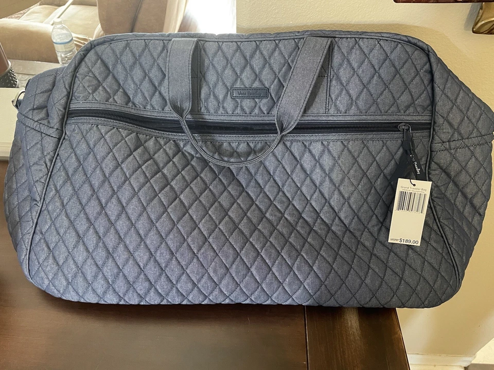 Bolsa Vera Bradley Grand Traveler iDenim Moonlight azul marinho nova com etiquetas - Imagem 1 de 1