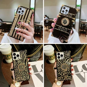 Funda cuadrada flor dorada brillante con anillo para Samsung Galaxy S25 S24 S23 S22 - Imagen 1 de 27