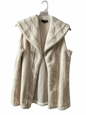 Chaleco de piel sintética marca Slinky marfil para mujer talla grande Foto 1 de 4