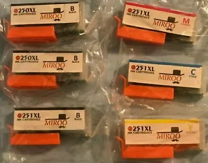 5 piezas Nueva tinta compatible MIROO 250XL 251XL para Canon Pixma PGI-250XL CLI-251XL - Imagen 1 de 3