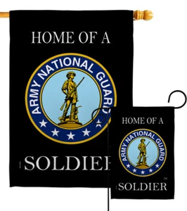 Hogar de la Guardia Nacional Soldado Jardín Bandera Fuerzas Armadas Ejército Patio Casa Banner - Imagen 1 de 13