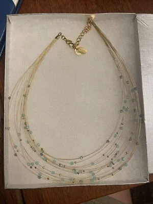 SEASONAL WHISPERS_Colar Birdsnest Aqua/Dourado - Imagem 1 de 3