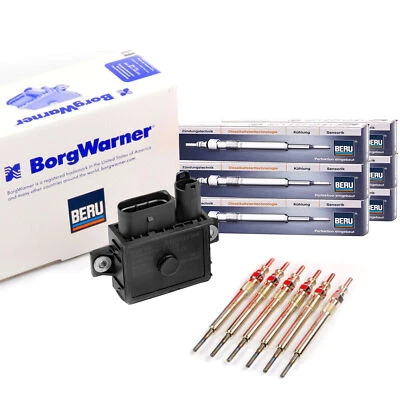 BERU GSE108 Steuergerät + 6x BERU Glühkerzen Satz für BMW 3 5 7 X5 X6 3.0D - Bild 1 von 4