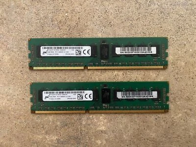 MICRON CRUCIAL 16GB (2X8GB) DDR3 1866MHZ 2RX8 PC3-14900R ECC SERVER RAM N1-5(13) - Image 1 of 4