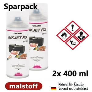 Ink-jet Fixativ Spray seidenglanz 2x400 ml schützt Ausdrucke DVD CD Ghiant - Bild 1 von 1
