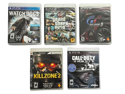 Lot of 5 PS3 Games – Watch Dogs, GTA Episodes, Gran Turismo, Killzone, COD Ghost - Image 1 of 4