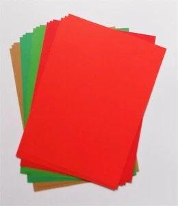 Farbige Bastelkarte A4 160 g/m² Weihnachten Basteln rot grün braun Kaskad 15 Blatt - Bild 1 von 2