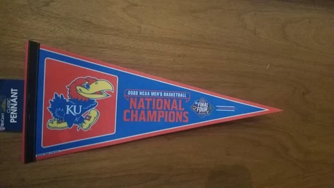 2022 National Champions Mens 12x30 Classic Pennant Kansas Jayhawks New Orleans Cover