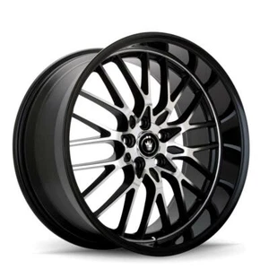 17 inch 17x8 Konig 16MB LACE Black Machined wheels rims 5x112 +35 - Picture 1 of 1