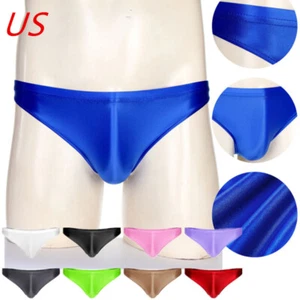 Men Briefs Sexy Underwear Daily Thongs Low Rise Panties Glossy Oil AU - Picture 1 of 105