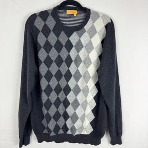 Tricots St Raphael Sweater Men’s L 100% Cashmere Argyle Pullover Academia- Flaw - Picture 1 of 8