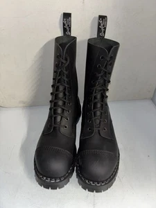 Botas Derby Solovair NPS 8 Ojos Negras Grasas Puntera de Acero Tapa Talla 9.5 Nuevas 415 - Imagen 1 de 15