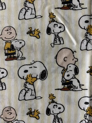 Springs Creative "Snoopy Friends Stripe" cotton fabric remnants - 4 pieces - Image 1 of 4