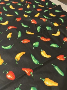 Vintage Cranston Collection Chili or Jalepeno Pepper Fabric 44" x 56" - Picture 1 of 3
