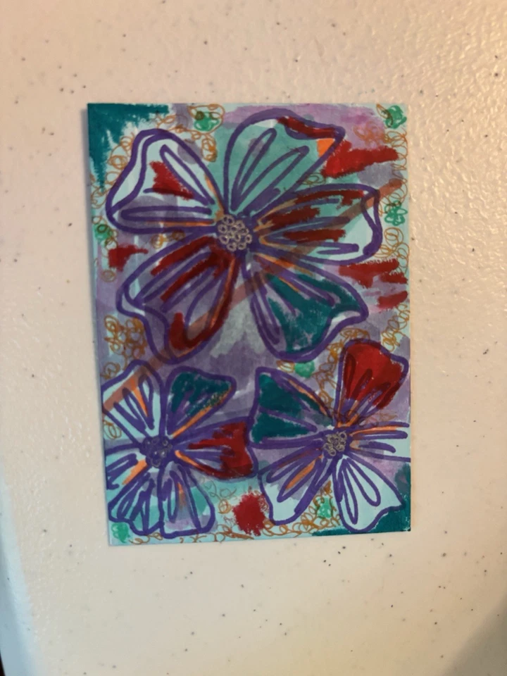 Tarjeta de arte original ACEO - Medios mixtos emm-3162 Foto 1 de 1