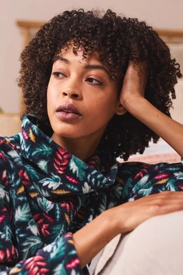 SEASALT CORNWALL Seasalt Women's Regular Snugsoft Top Sunlit Leaves Dark Jade