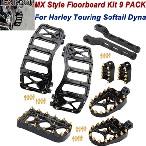 MX Style Foot Pegs Floorboard Shifter Lever Peg Pedal For Harley Touring Softail - Picture 1 of 13