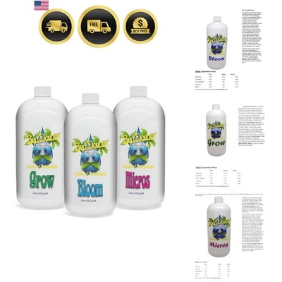 Paquete de 3 fertilizantes líquidos orgánicos de nutrientes vegetales para crecimiento hidropónico Foto 1 de 4