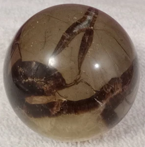 Sfera sfera pietra drago lucido settario 2,25" cristallo geode esemplare minerale - Foto 1 di 10