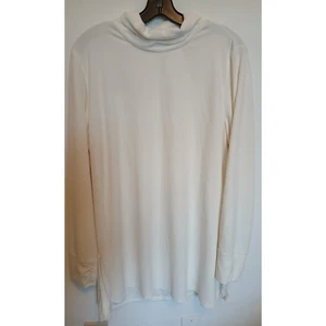 CuddlDuds Cream Ribbed Turtleneck Tunic 1X Pull Over Winter Shirt White - Picture 1 of 5