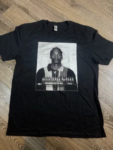 T-shirt noir en coton Snoop Dogg 1993 Mug Shot taille adulte grand rap - Photo 1/6