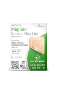Apósitos Border Flex Lite 1,6 x 2 pulgadas (4x5 cm) de grado hospitalario para cirujanos menores... - Imagen 1 de 7