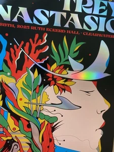 OFFICIAL Trey Anastasio Acoustic RAINBOW FOIL AP POSTER Clearwater FL 2025 #/40 - Picture 1 of 6
