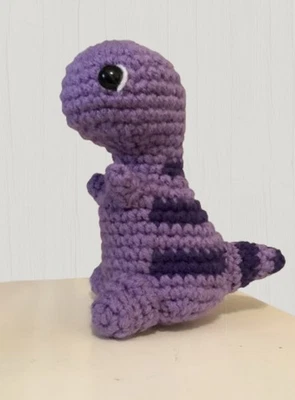 Handmade Crochet Dinosaur, Purple, T Rex, Tyrannosaurus rex￼  - Image 1 of 3