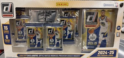 2024-25 Panini DonRuss NBA Basketball Trading Cards Bundle, 6 Packs, 1 Oversized