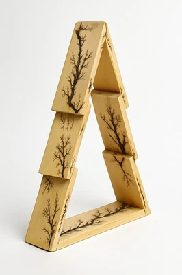 Fractal Burn Wooden Christmas Tree Decor | Handmade Rustic Holiday Art | 15” - Image 1 of 4