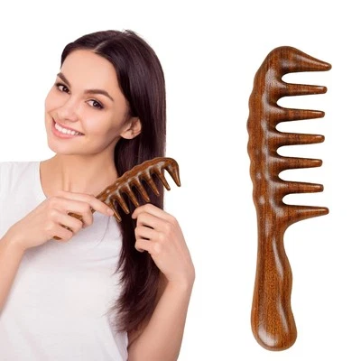 MARKE SMYJDMM Holzkamm, Hochwertige Holz Locken Kamm, Holzkamm Sandelholz Kamm Lockenkamm