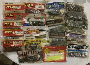 Huge Lot Soft Plastic Baits Fishing Lure Lot Zoom, Yum, Creme - Picture 1 of 5