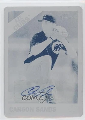 2015 Heritage Minor League Edition Printing Plate Cyan 1/1 Carson Sands Auto b9e - Image 1 of 3