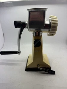 Vintage Rival Grind-O-Mat Meat Grinder Food Chopper Suction Model 303/2 Yellow - Picture 1 of 5