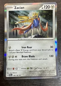 Pokémon TCG Paradox Rift Zacian 136/182 Holo Rare NM/ Mint - Picture 1 of 2
