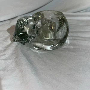 Kerzenhalter Glas Kristall Katze - Bild 1 von 6