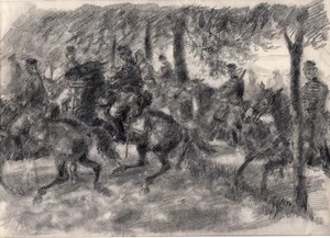 Hjalmar Asp (Swedish, 1879-1940) charcoal drawing25 - Picture 1 of 2