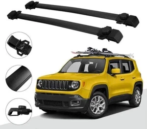 2Pcs Fit for Jeep Renegade 2015-2020 Aluminum Roof Rail Rack Cross Bars Crossbar - Picture 1 of 8