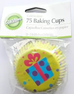 Wilton Celebration 75 Baking Cups Liner 2" Diameter Party Decor Pattern - Picture 1 of 2