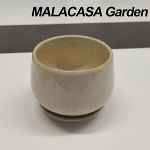 MALACASA Garden Ceramic Indoor Planters Flower Pot with Drainage Hole and Saucer - Picture 1 of 6